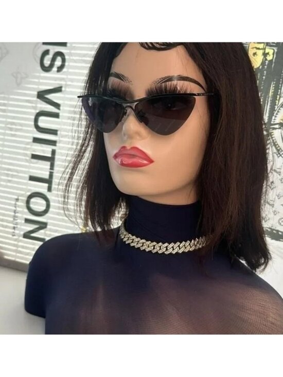 New Authentic Balenciaga BB0093S 001 Curve Cat Sunglasses